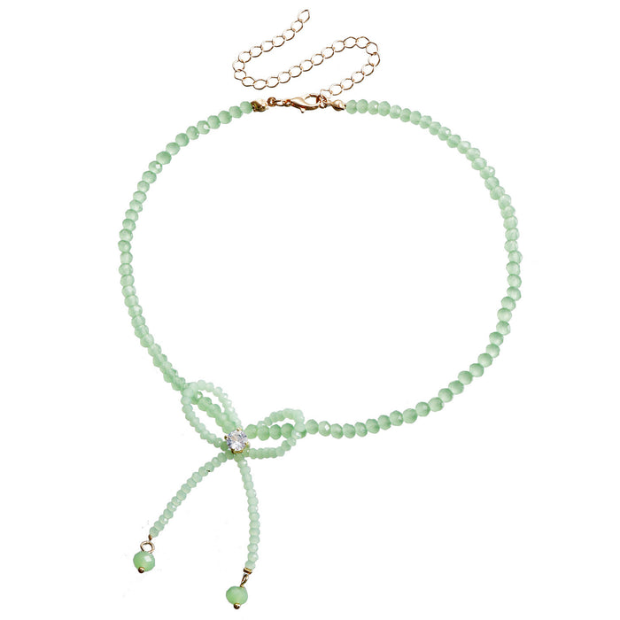 Wholesale Imitation Pearl Tassel Necklace, Diamond Bow Super Fairy Clavicle Chain