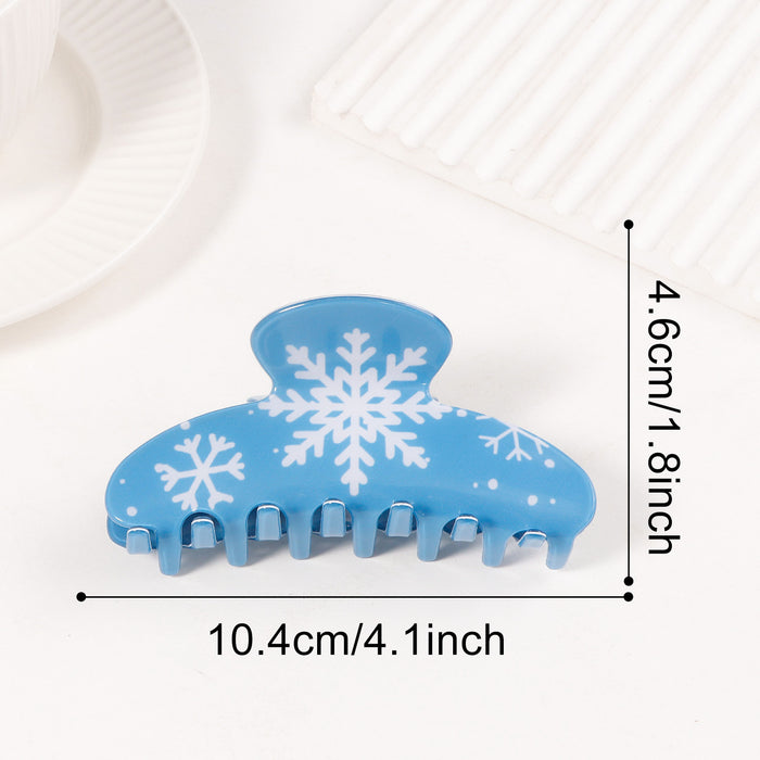 Wholesale Christmas Cat Snowflake Hair Claw Clip Trendy PVC Claw Hair Clip For Women Boutique Resale Hair Accessory