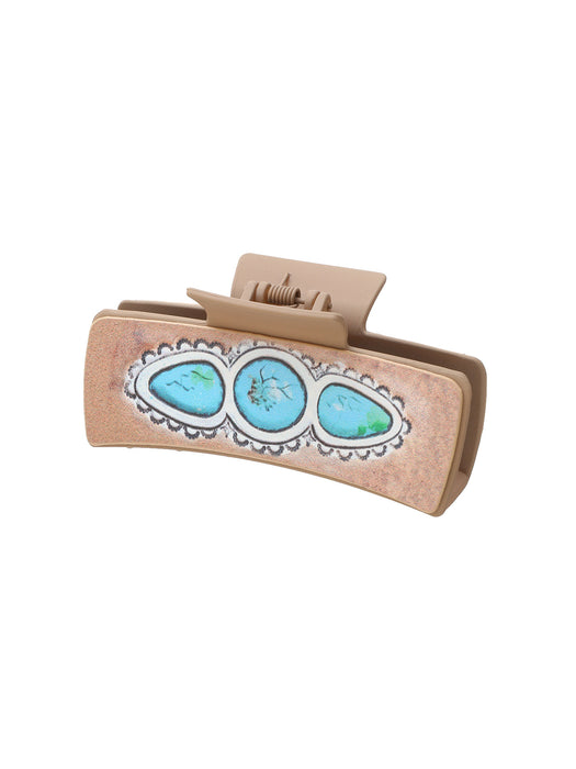 Wholesale West Denim Style Leather Hairpin Cactus Clamp Women Shark Clip