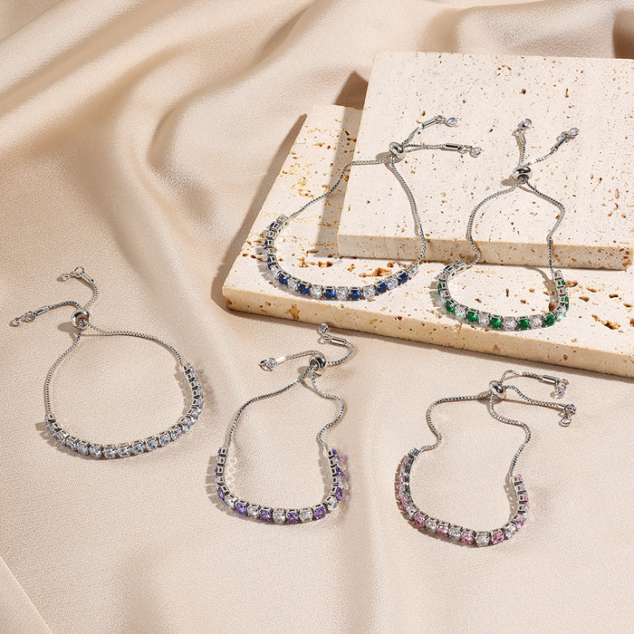 Wholesale Exquisite Super Flash Zircon Bracelet Women's  Elegant High-end Design Sense Pull