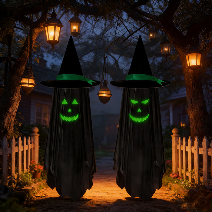 Wholesale  Glow In The Dark Ghost Wizard Hat Decorative Accent For Outdoor Scene Decor