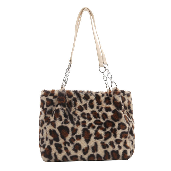 Wholesale Stylish Leopard Print Plush Shoulder Bag JDC-SD-ShengShi003