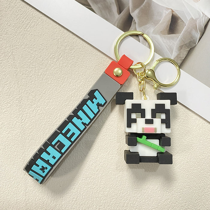 Wholesale Sandbox game keychain cube couple keychain bag pendant
