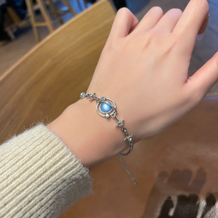 Wholesale Blue wave bracelet with zircon stones