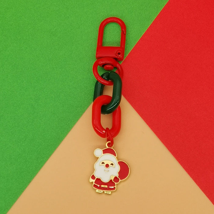 Wholesale Christmas Keychain Pendant Cute  Snowflake Elk Tree Snowman Mobile Phone Chain Bag Pendant
