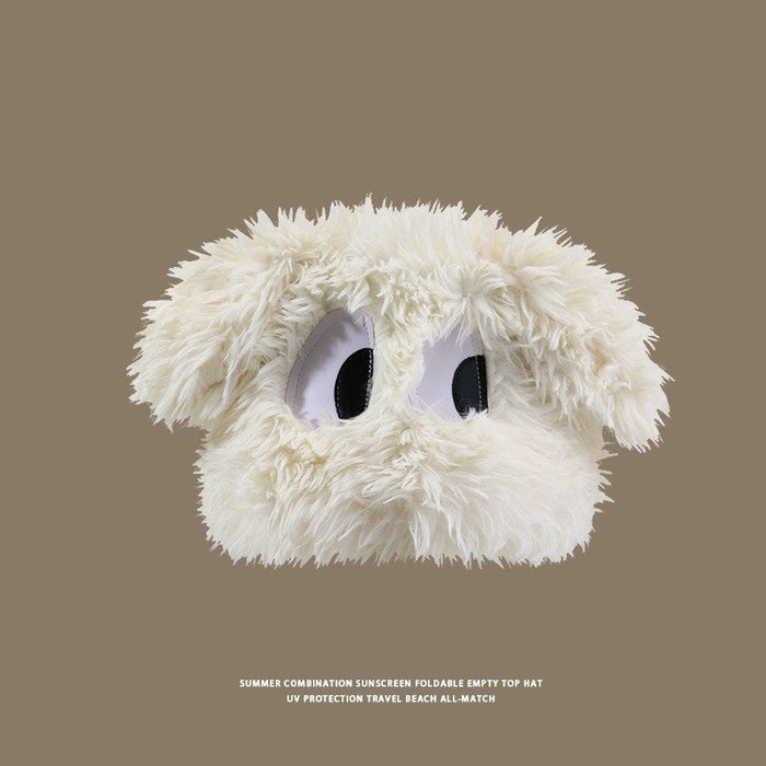 Wholesale Cute Funny Puppy Hat Women's Eyes Long Ears Thickened Pullover Hat Autumn and Winter Warm Plush