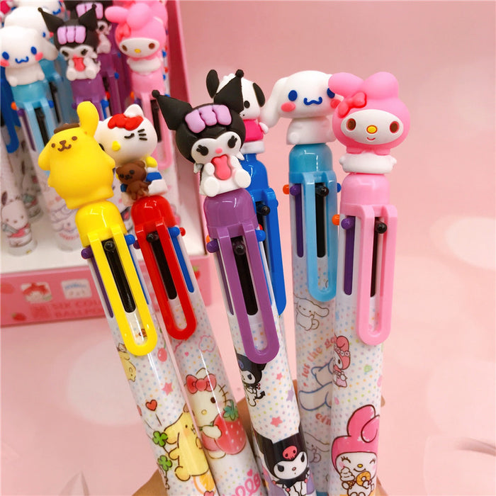 Wholesale 36pcs/box Silicone Doll Head Six Colors Ballpoint Pen JDC-PN-YaLL003