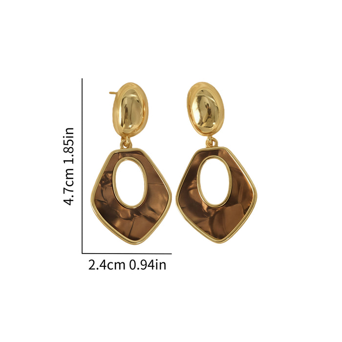 Wholesale Stainless Steel Geometric Earrings Polygonal Hollow Earrings