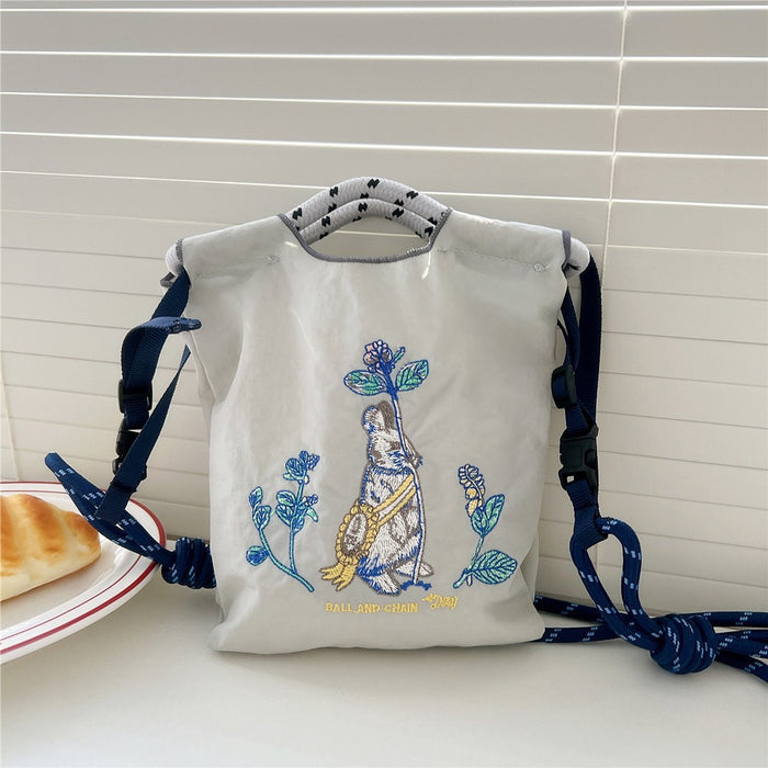 Wholesale Needle Embroidered Donut Mini Bag Mini Shoulder Crossbody Bag Handbag Canvas Bag