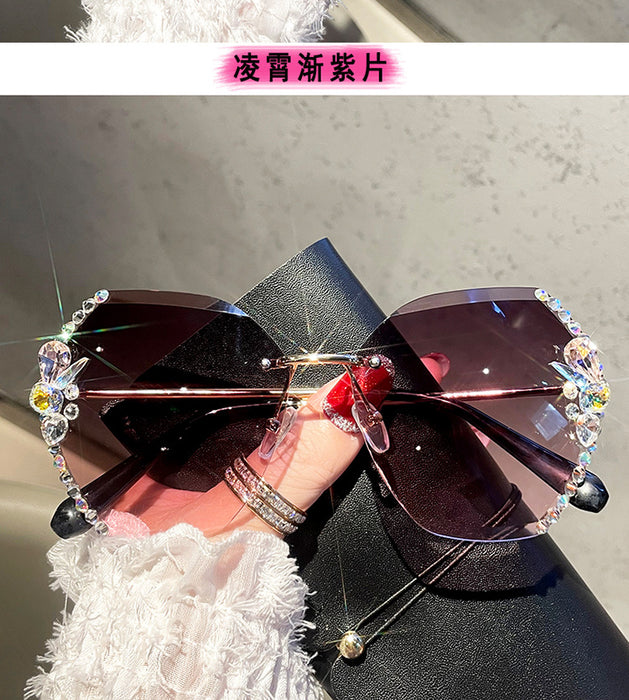 Wholesale Rhinestone UV Protection PC Sunglasses JDC-SG-MNY004