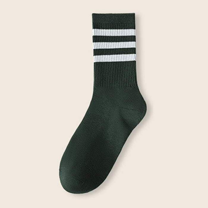 Wholesale Socks, mid tube socks, pure cotton sports striped long socks