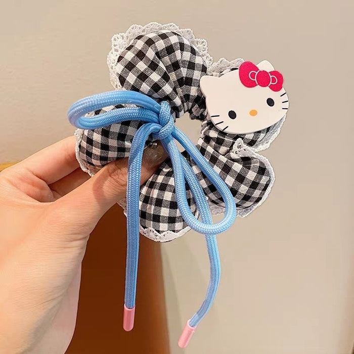 Wholesale Cute checkered flower hair ties