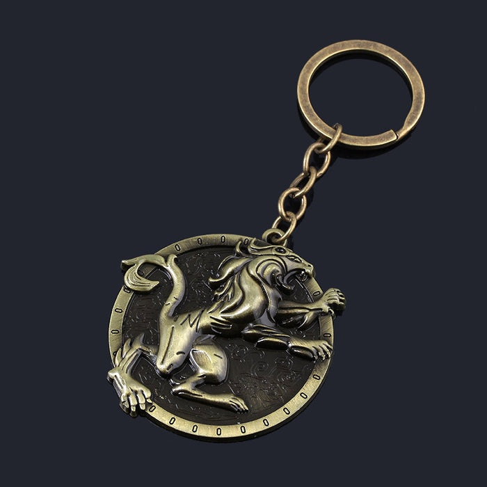 Wholesale Lion Eagle Gold Alloy Keychain JDC-KC-YouM008