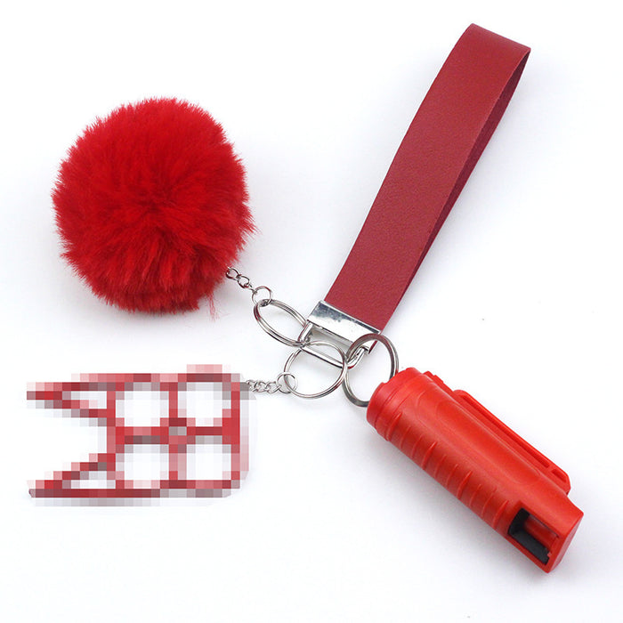 Wholesale Hair Ball PU Leather Bracelet Keychain JDC-KC-TouMS066