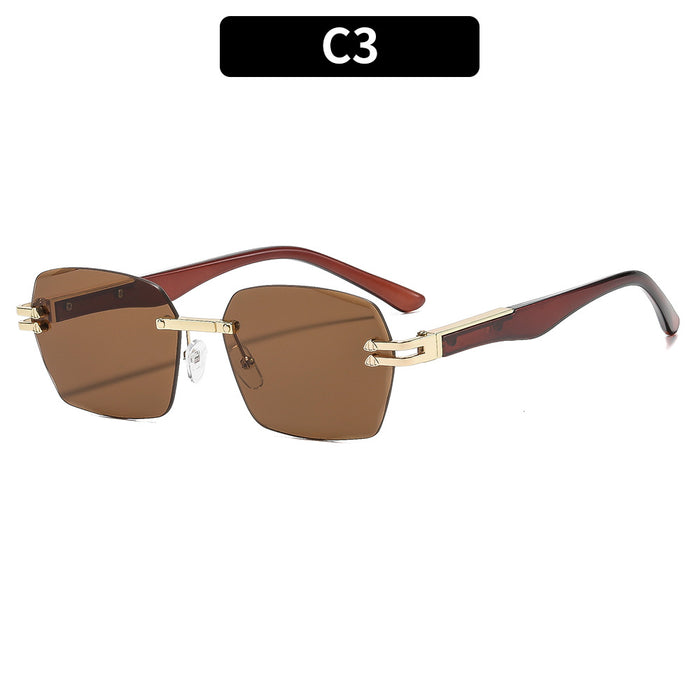 Wholesale Street Snap Frameless Square Sunglasses UV400 Fashion Accessory for Resale