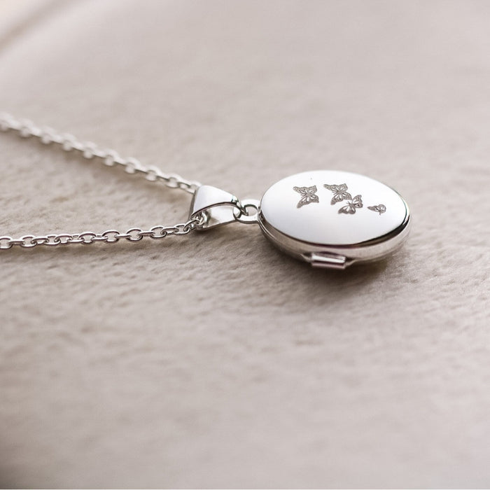 Wholesale Titanium Steel Heart-Shaped Commemorative Butterfly Opening and Closing Book Necklace