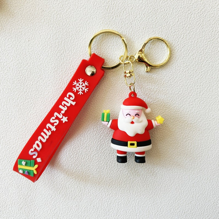 Wholesale PVC Christmas Snowman Cartoon Doll Keychain JDC-KC-WuYi083