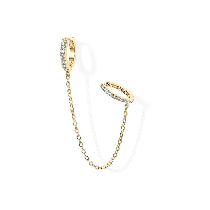 Wholesale Earrings Double Piercing Dangle Earrings Set with Embedded Zirconia for Women