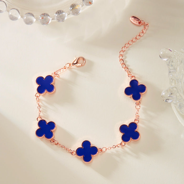 Wholesale four-leaf clover bracelet for women South Korea simple ins Five-Flower fritillary good luck four-leaf clover all-match bracelet chain