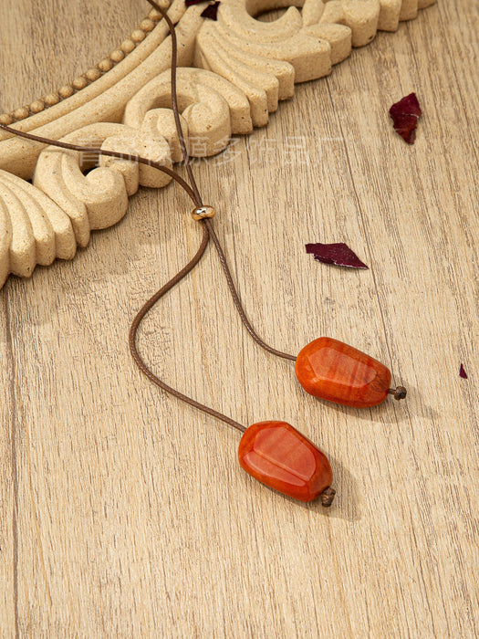 Wholesale Round bead long necklace pendant rope adjustable vintage neck strap