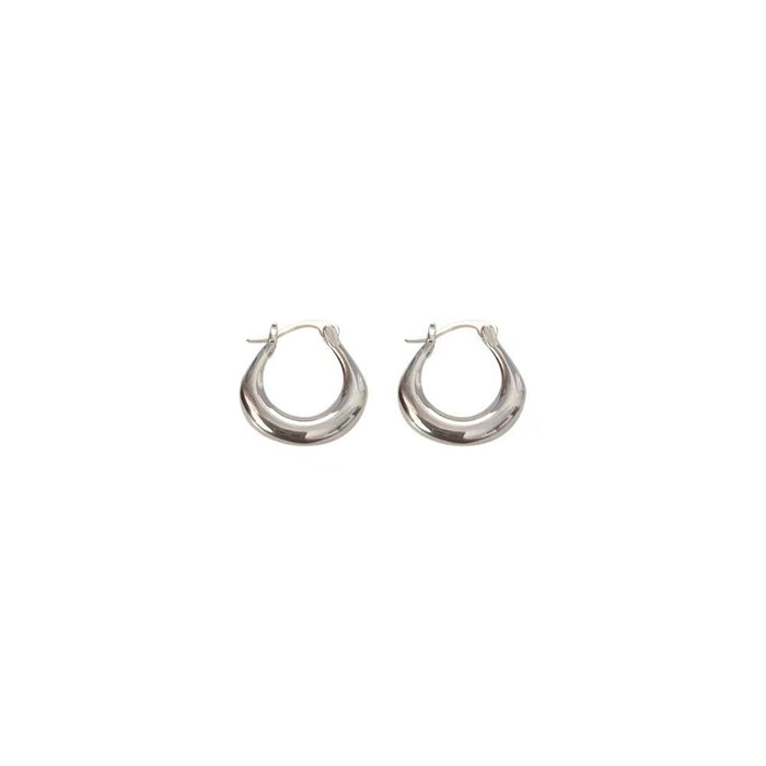 Wholesale New smooth circle earrings with light luxury, fashionable simplicity, high-end feel, niche design personality