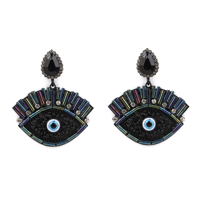 Wholesale Halloween Series Devil Eyes Alloy Diamond Earrings JDC-ES-YueLi013