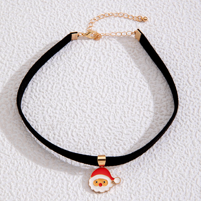 Wholesale Alloy Christmas Santa Snowman Pendant Necklace Fashion Jewelry Accessory Gift MOQ≥2