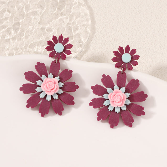 Wholesale opening season sunflower all-match fashion casual earrings earrings