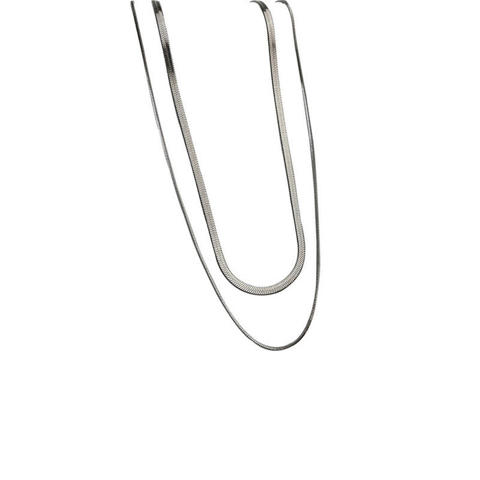 Wholesale Titanium steel double-layer layered light luxury niche design, collarbone chain accessory new product