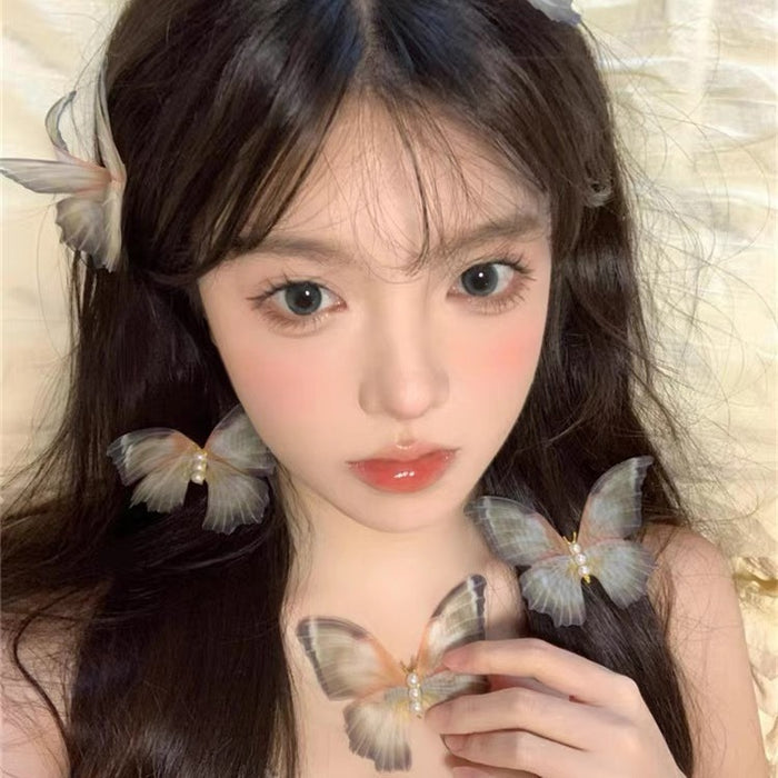 Wholesale Double layer mesh butterfly hair clip, hairpin, butterfly gradient headband, hair accessories