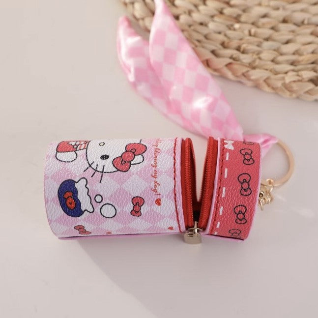 Wholesale Cute Trendy Bucket Bag Keychain Star White PU Jewelry Makeup Pouch