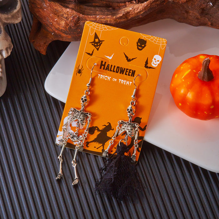 Wholesale Pumpkin  earrings personality retro old style skull skeleton earrings