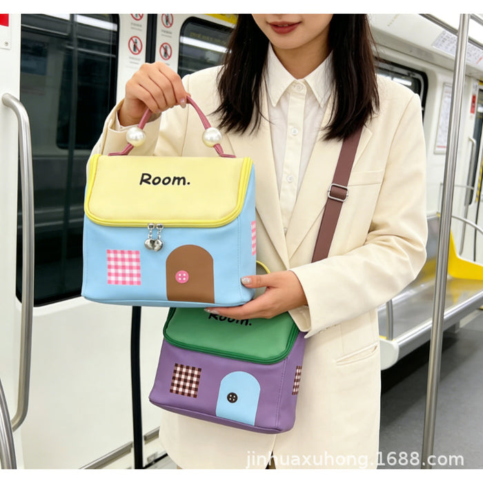 Wholesale Solid Color Leather Cosmetic Bag with Large Capacity Accessory MOQ≥2