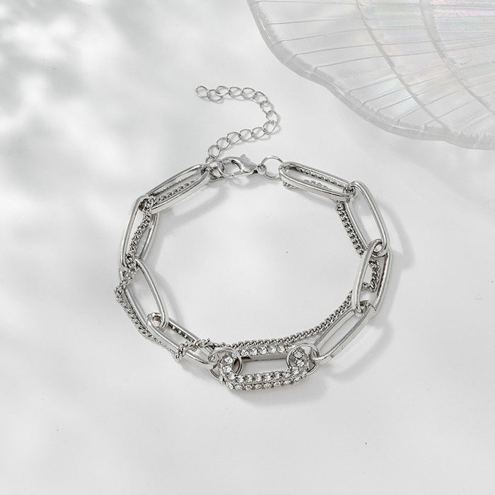 Wholesale Gold bracelet adjustable rhinestone hand