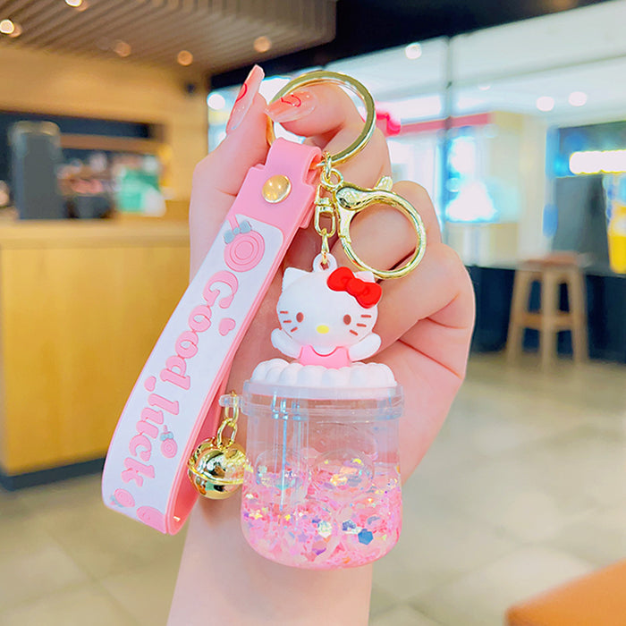 Wholesale Cartoon Acrylic Quicksand Bottle Oil Keychain JDC-KC-KuM014