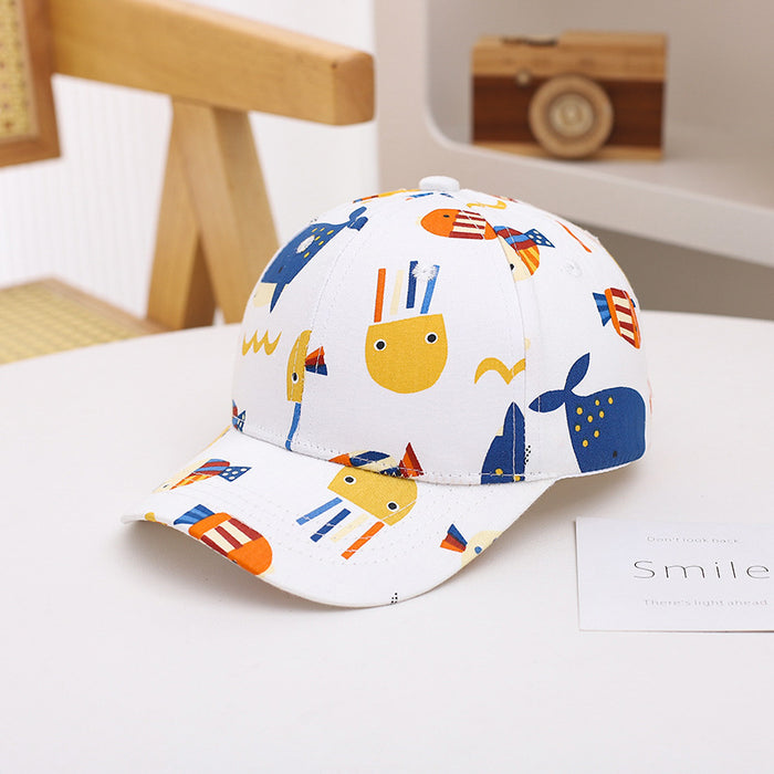 Wholesale Children's Hat Fashion Graffiti Printed Baby Baseball Hat Sunshade Duck Tongue Hat