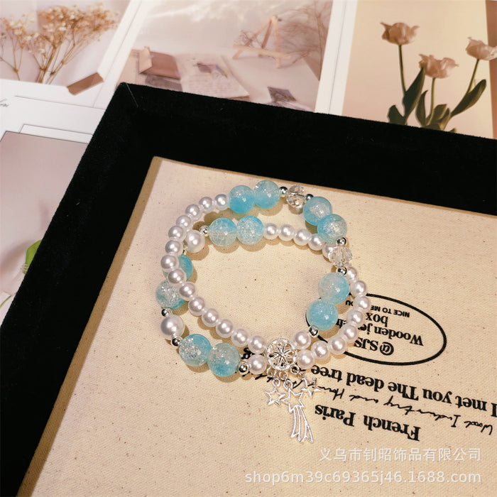 Wholesale Glass Bead Meteor Dreamcatcher Double Circle Bracelet Trendy Jewelry Accessory
