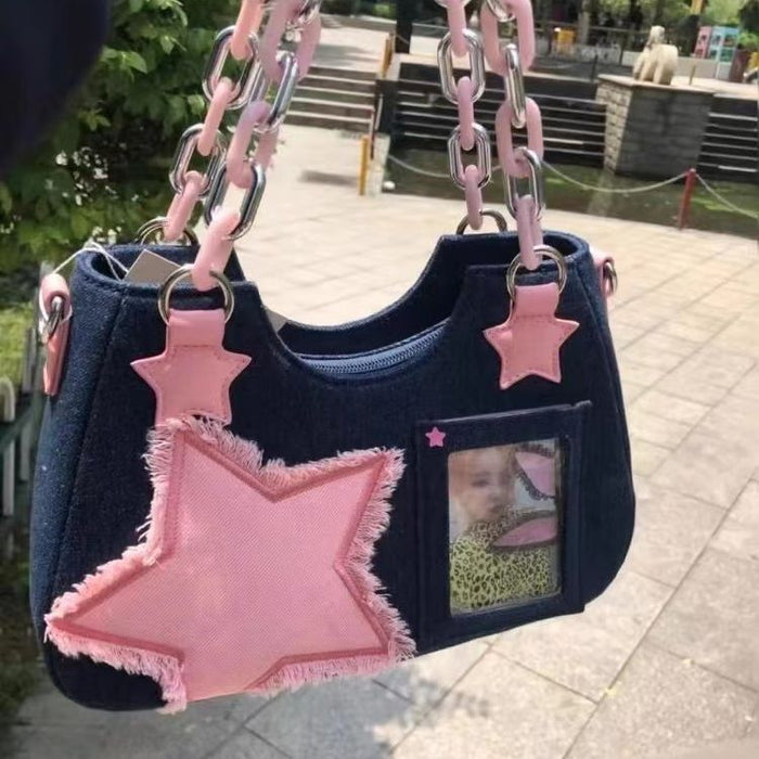 Wholesale Denim Star Crossbody Bag JDC-SD-HuiHua001