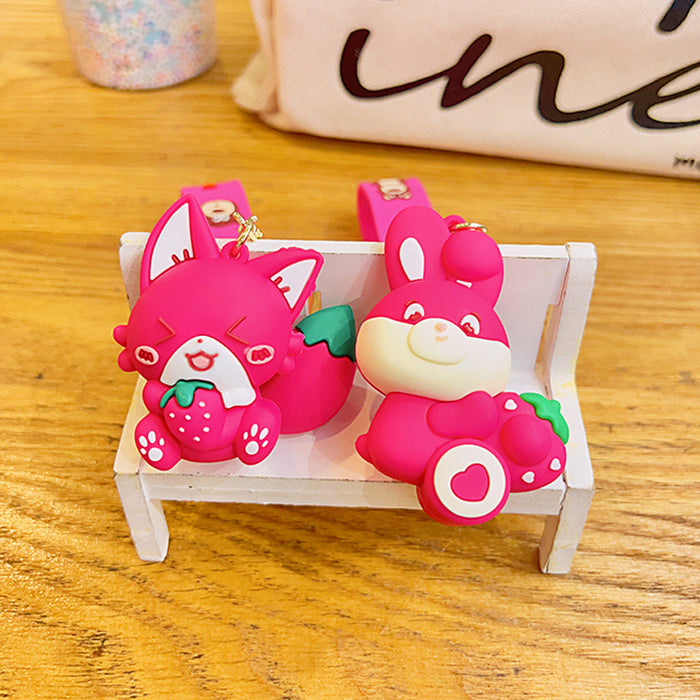 Wholesale Cartoon Strawberry Bear Keychain JDC-KC-YDao092