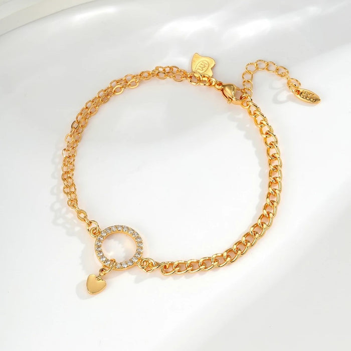 Wholesale Fashionable temperament bracelet inlaid with diamonds, geometric luxury, minimalist hand jewelry