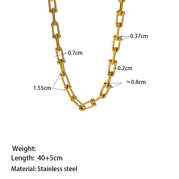 Wholesale Horseshoe Chain  Necklace Women's  Clavicle Chain  18K Gold Jewelry