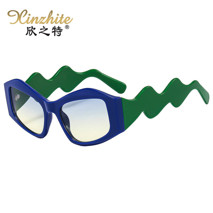 Wholesale Cat Eye PC Frame Wavy Leg Sunglasses JDC-SG-XZT013