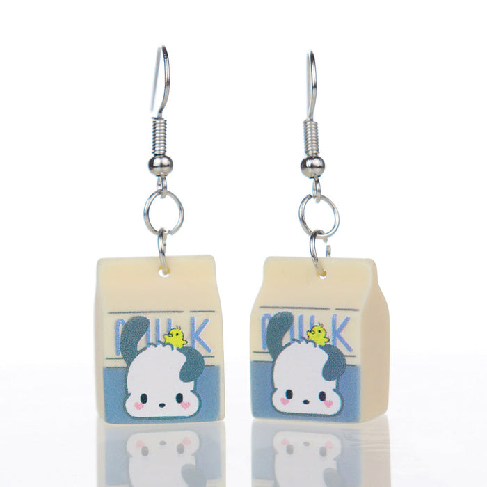 Wholesale 3D Animal Milk Cartoon Earrings JDC-NS-NiQing010