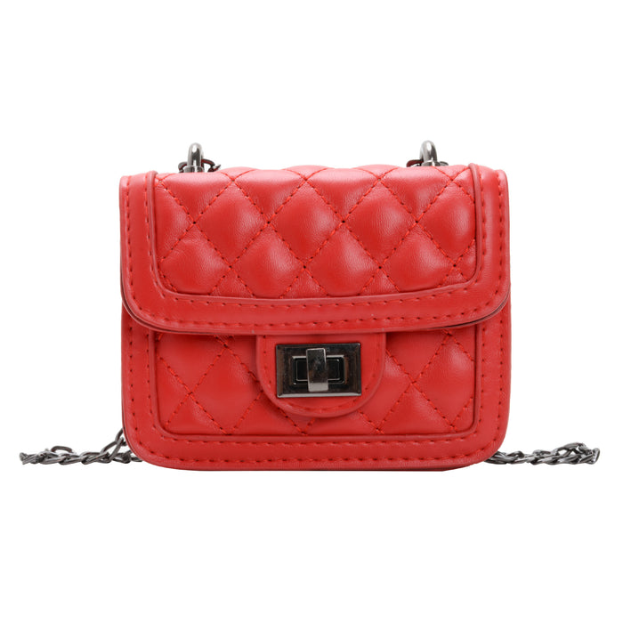 Wholesale Mini diamond grid shoulder crossbody bag, fashionable chain, loose change accessories