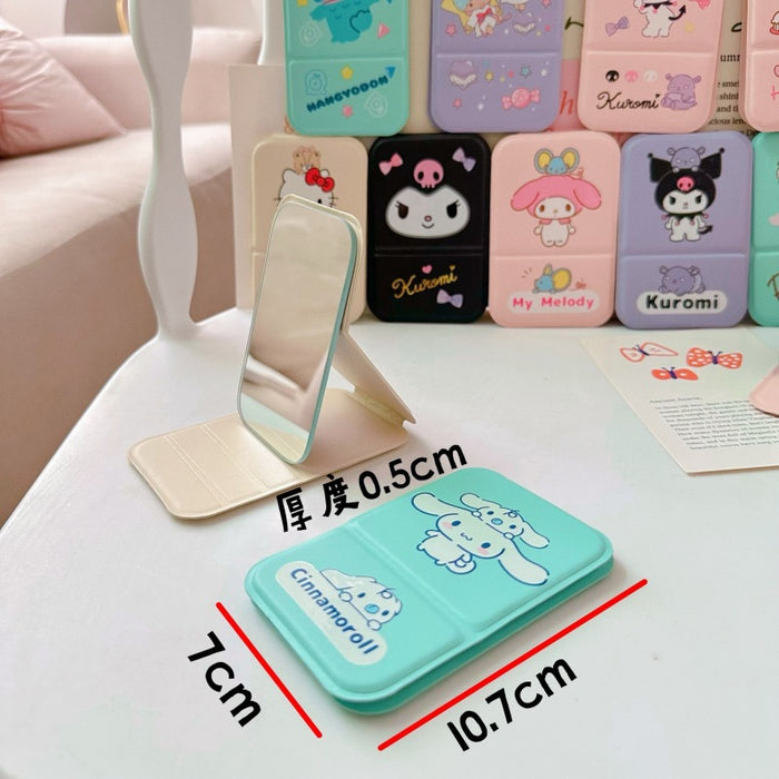 Wholesale Cartoon portable makeup mirror portable small mirror desktop folding mirror student dormitory HD dressing mirror