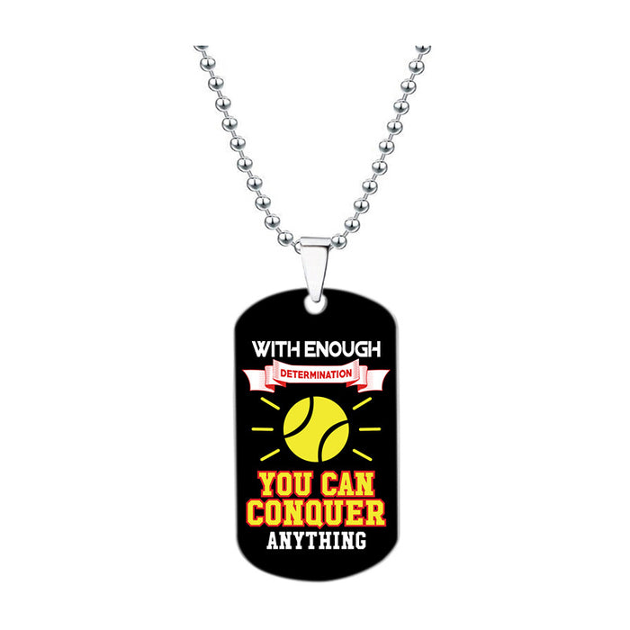 Wholesale Color Printing Sports Stainless Steel Necklace JDC-NE-Gangg001