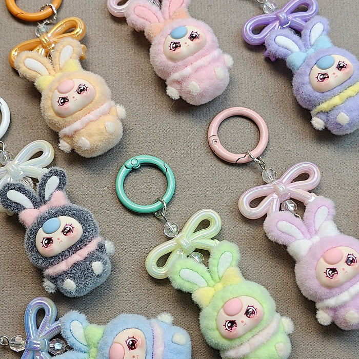 Wholesale Cute flocked doll accessories  cartoon-style keychains