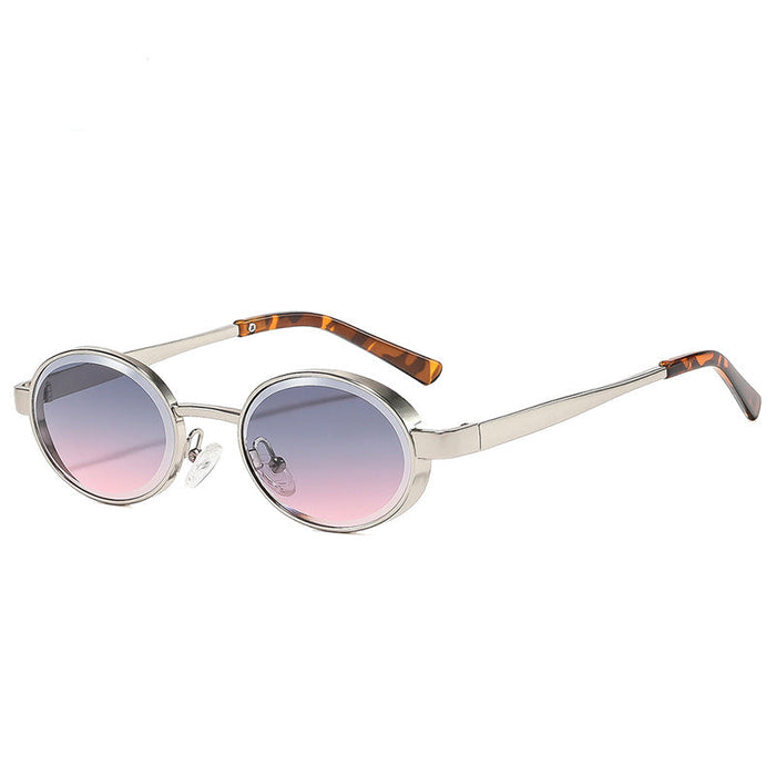Wholesale Retro Punk Oval Metal Sunglasses Fashion UV400 Sunscreen