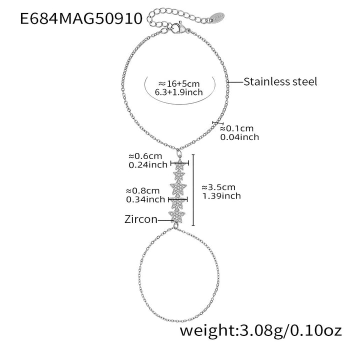 Wholesale Stainless Steel Hand Chain with 5A Zirconia Inlay