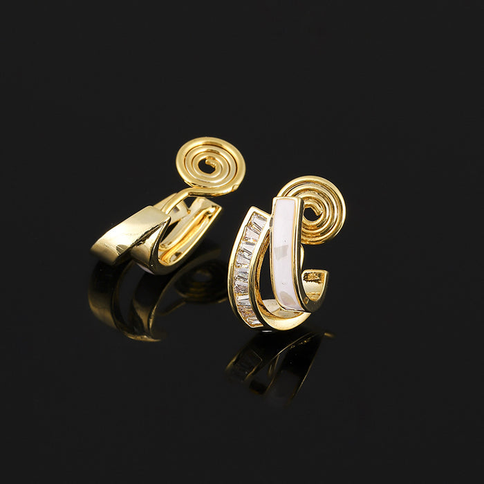 Wholesale Ear Clip No Ear Holes French Mother of Babel Ear Stud Earrings for Women